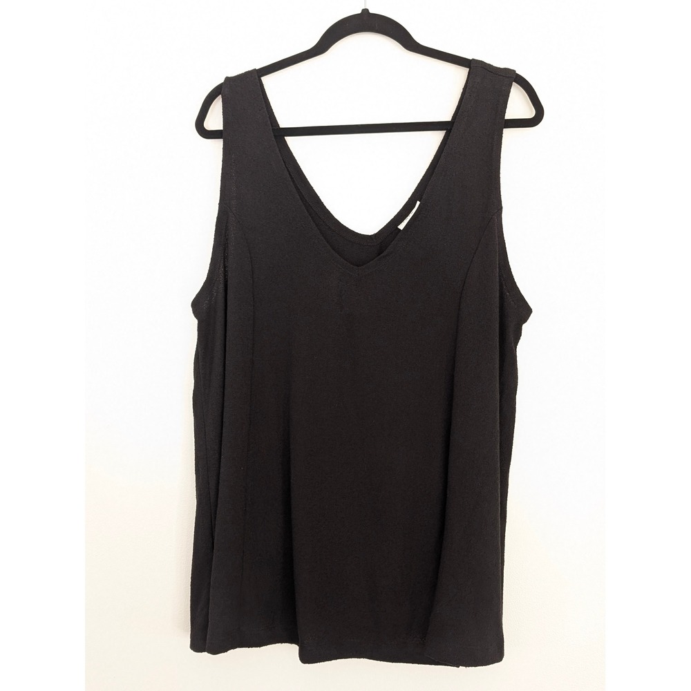 Ava & Viv Womens 2X Black‎ V-Neck Sleeveless Knit Tank Top VN1042782